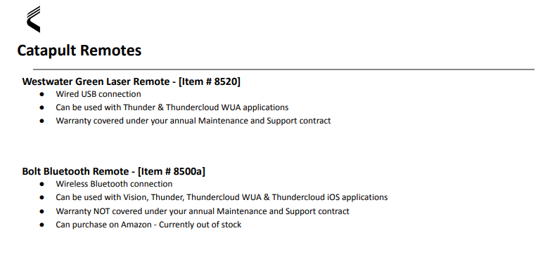 Qualified Hardware – Catapult Thunder Support